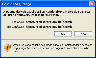4.1 Solicitação de Certificado Digital 4.1.1 Na barra de endereços do navegador, digitar o seguinte endereço eletrônico: https://ccd.serpro.gov.br/accmb, conforme a seguir: a.