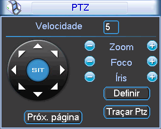 Operação auxiliar Para os Protocolos PELCO-P/D utilizando um DVR da série VD da Intelbras Após realizar a configuração do dispositivo PTZ apresentado anteriormente, siga o procedimento para acessar o