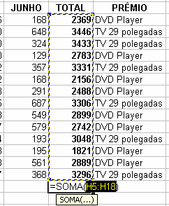 O AutoCálculo apenas exibe o resultado. Ele não executa a função dentro de uma célula como quando usamos uma função ou fórmula.