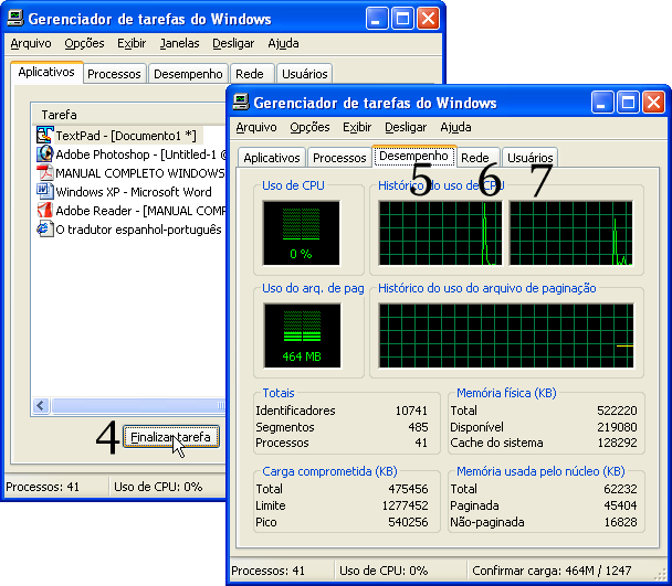 GERENCIADOR DE TAREFAS O Gerenciador de tarefas é uma ferramenta que nos permite controlar as aplicações que estão sendo executadas nesse momento, o rendimento de nosso computador, a conexão de rede,