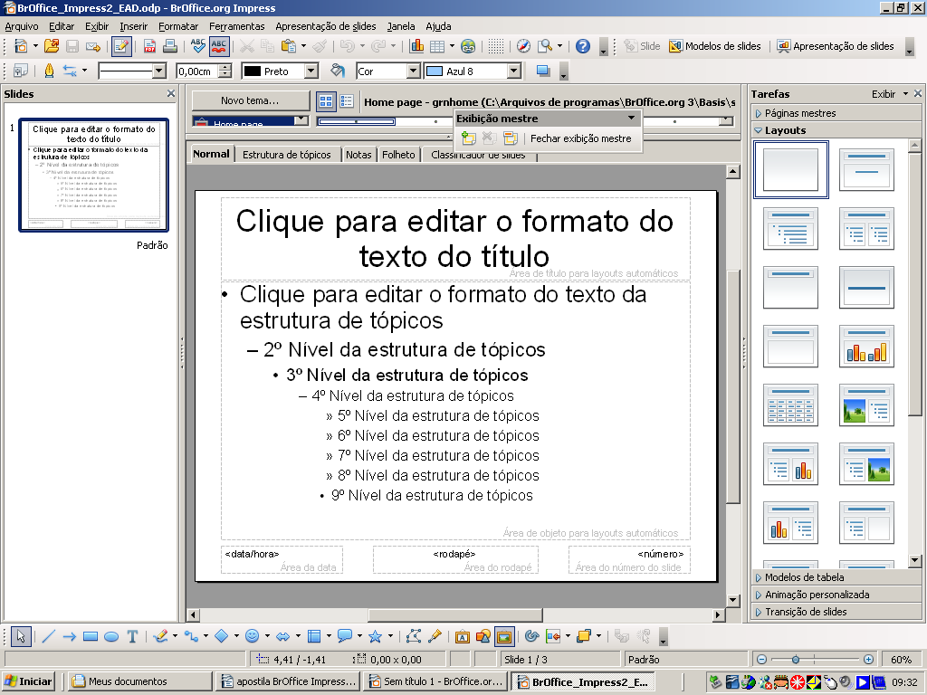 3.6 Folhetos Tem como finalidade visualizar a apresentação em forma de folhetos 3.7 