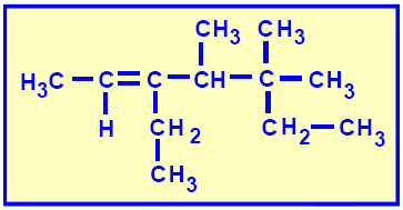 87 Sobre o composto, cuja fórmula estrutural é dada abaixo, fazem-se as seguintes afirmações: (01) é um alceno (02) possui três ramificações diferentes entre si, ligadas à cadeia principal.