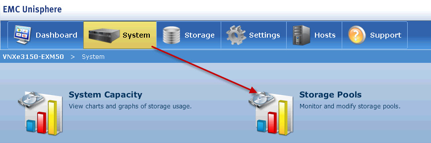 Selecione o modo de configuração do pool de armazenamento selecionando Manually create