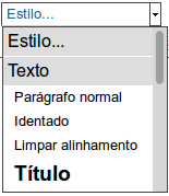 Para o corpo do texto, o Plone disponibiliza uma paleta com vários botões para criação do corpo da página.