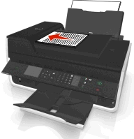 Colocando papel e documentos originais 33 Colocando documentos originais no vidro do scanner 1 Abra a tampa do scanner e coloque o documento voltado para baixo no vidro do scanner.