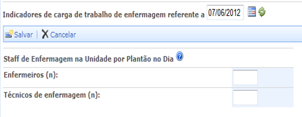 Inserir a data de realização do NAS selecionando ou pelo calendário ou inserindo manualmente.