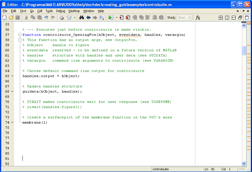 Exemplo: GUI controlsuite Initialization 11
