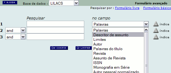 6 todas as bases de dados. Lembre-se do recurso $ para truncar palavras e assim ampliar a busca até em outros idiomas. Por exemplo, epidemiol$ - recuperamos epidemiology, epidemiologia, etc.