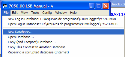 O banco de dados do N1MM Todos os dados registrados no N1MM são gravados em um banco de dados (database).