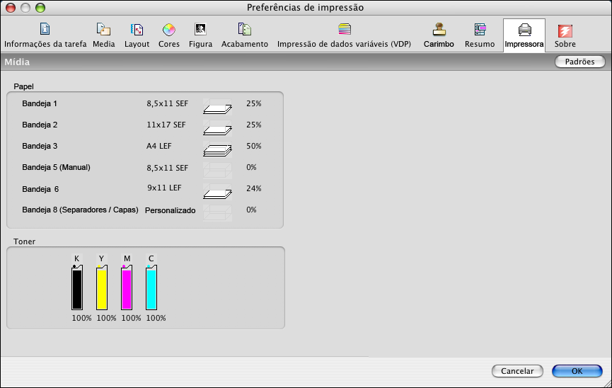 IMPRESSÃO NO MAC OS X 36 4 Digite o endereço IP ou o nome DNS do EX Print Server no campo Endereço ou selecione a impressora Bonjour na lista da caixa de diálogo. 5 Clique em OK.