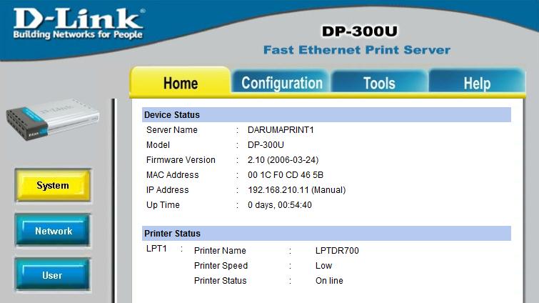 2. Configurando o Print Server 2.1 Para configurar e efetuar testes, utilizamos um Print Server da marca D-Link, modelo DP-300U ou DP301P, conforme as imagens abaixo.