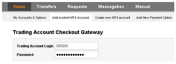 Adiconar uma conta existente MT4 Se você já possui uma conta real MT4, poderá a adicionar na Área pessoal. 1.