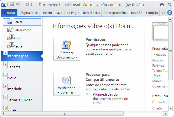 Resposta: Letra D Comentários: Uma cobrança estranha já que o Sistema Operacional cobrado era o Windows XP, exigir um questão do Office 2010, mas para proteger um documento no Word 2010, podemos