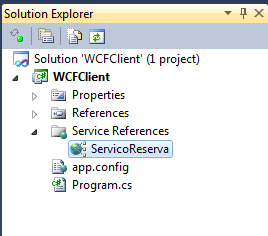 Após clicar em ok é gerado automaticamente o proxy baseado nos metadados do arquivo WSDL e adicionado a referência do serviço conforme Figura 24.