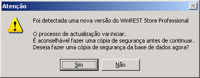 2. Upgrade Para efectuar o upgrade do WinREST Store Professional deve executar o ficheiro StoreProfessional.exe fornecido, tal como se fosse para uma instalação normal.