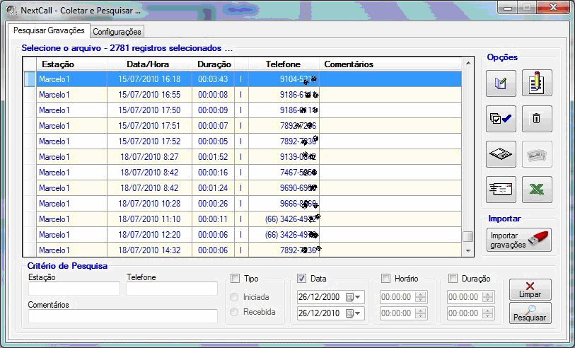 NEXTCALL SOFTWARE DE ARMAZENAMENTO DAS GRAVAÇÕES INSTALAÇÃO Para proceder a instalação do software de coleta e pesquisa das gravações, insira o pendrive que acompanha o produto, acesse o pendrive,