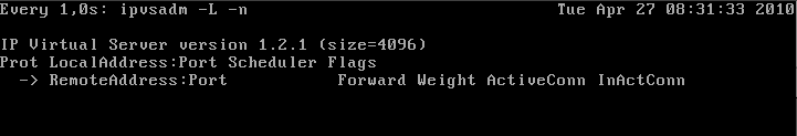 No loadb2 o mesmo comando acima. # watch -n 1 ipvsadm -L -n Agora no Laodb1 de um stop no heartbeat, veja se o serviço é iniciado no loadb2. # /etc/init.d/heartbeat stop Comando Interessantes.