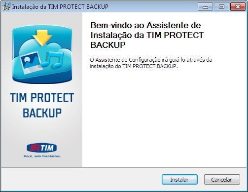 3 Instalação do Tim Protect Backup Uma tela de boas vindas