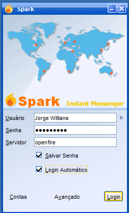 01 Tela de login do Spark.