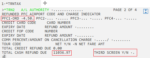 Importante: Após todo o preenchimento das taxas de embarque não utilizadas pressionamos enter e seguimos para a próxima tela do processo de reembolso.