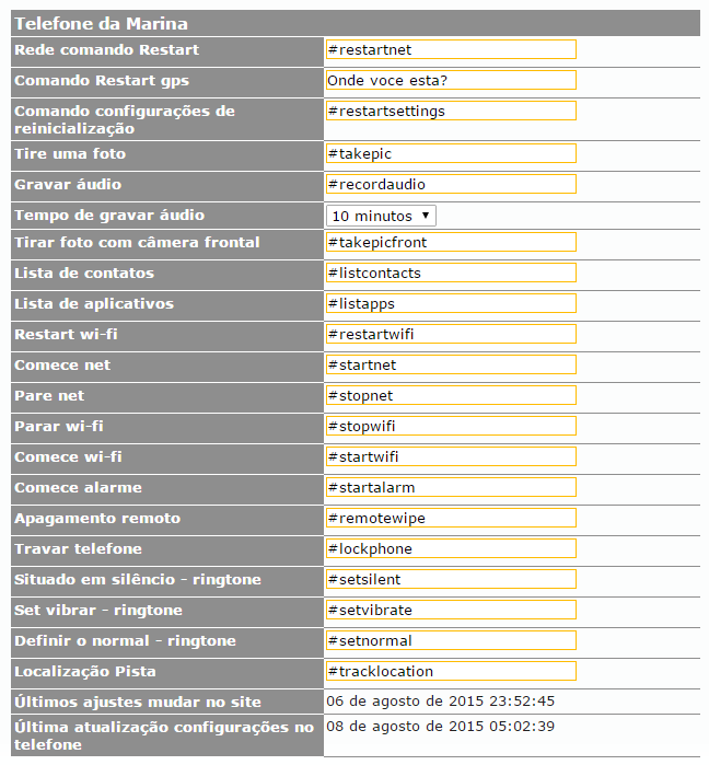 Comandos de SMS Você no Controle ao Vivo Através de comandos SMS é receber informações em tempo real.