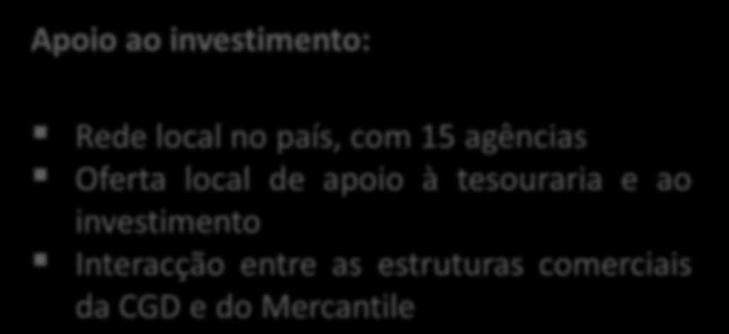 tesouraria e ao investimento Interacção entre as estruturas comerciais da CGD