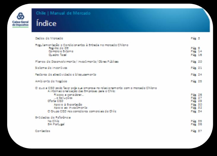 Internacionalização das Empresas Oferta Internacional da CGD (Market Intelligence) Manual de Mercado Documento que pretende fornecer