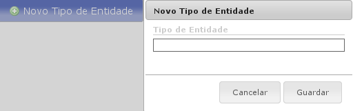 148 CAPÍTULO 2. FUNCIONALIDADES DO IPORTALDOC entidades. Para o fazer, clique, por exemplo, em Novo Tipo de Entidade (Figura 2.215) Figura 2.