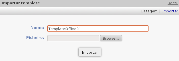 2.2. MENU DEFINIÇÕES 85 2.2.12 Templates Office Templates Office Passo-a-Passo NOTA IMPORTANTE: Para que a funcionalidade Templates Office funcione devidamente é necessário ter instalado no posto de