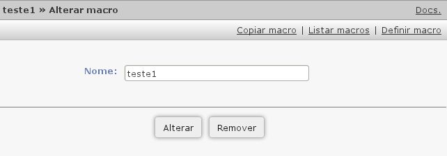 2.2. MENU DEFINIÇÕES 95 cada vez que insere um documento, podem ser criadas macros que definam já qual o tipo de entidade, o título, o workflow e até mesmo o próprio título do documento (figura 2.