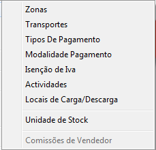 4.1 Tabelas Definição de ficheiros complementares aos ficheiros mestres. Zonas Definição das Zonas dos clientes. Organizar os clientes por zonas geográficas.