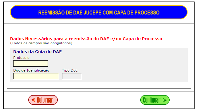 3. Reemitir DAE com Capa de Processo 3.