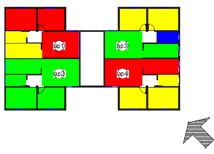 Os resultados do estudo de caso 1, mostrados na Figura 14, mostram que o apartamento 2 é o mais bem ventilado, principalmente porque o fluxo acontece num sentido correto, ou seja, entra pelas zonas