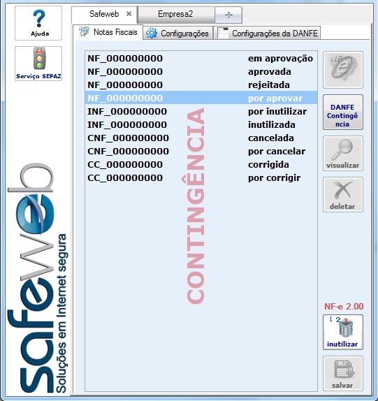 Página27 7. Contingência 1 23 Caso seja necessário entrar em modo de Contingência, deve-se configurar, primeiramente, o sistema para trabalhar com tal situação.