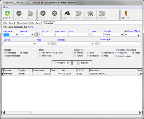 Figura 16 Emissão de CT e Consultas 4.