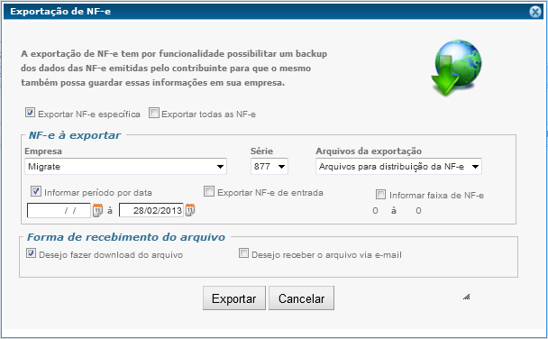 6.8.3 Link Exportar NF-e PREMIUM.