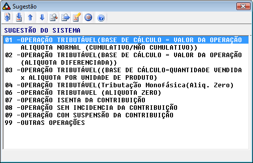 Base de Cálculo COFINS: Informar a base de cálculo da COFINS correspondente ao produto a ser informado no detalhamento.