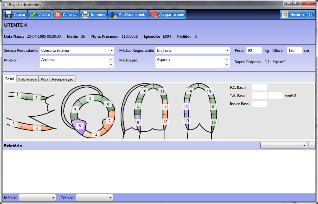 Algumas imagens da alicação dotlogic-cardio