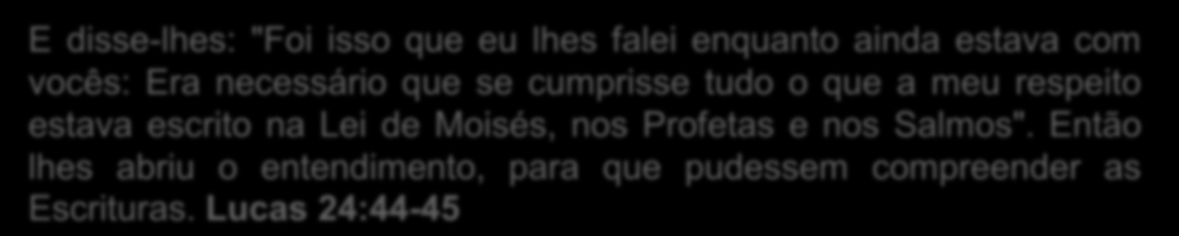 CRONOLOGIA DO AT Porque estudar o Antigo Testamento? Ele lhes disse: "Como vocês custam a entender e como demoram a crer em tudo o que os profetas falaram!