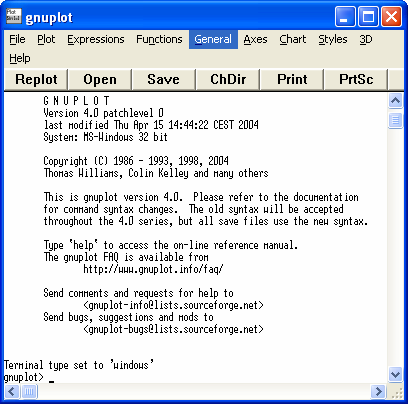A Figura 38 mostra a tela do gerador de gráficos GNUplot, constante no menu Utilitários, GNUplot onde podemos gerar manualmente o gráfico inserindo o caminho e o nome dos arquivos que são gerados e