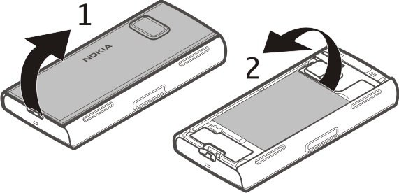 12 Introdução Inserir o cartão SIM e a bateria Inserir o cartão SIM Importante: Para evitar danos no cartão SIM, remova sempre a bateria antes de inserir ou remover o cartão.