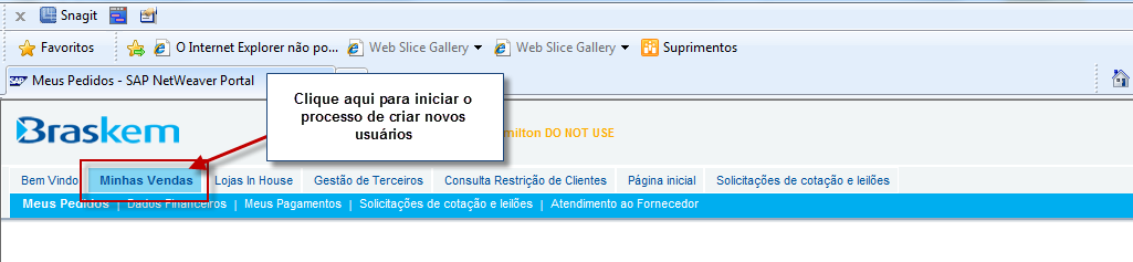 6º. Passo: Importante! Por segurança a ferramenta solicita que modifique a senha criada e crie uma nova senha. 7º.Passo: Após confirmação da nova senha, aparecerá do Portal de Fornecedores.