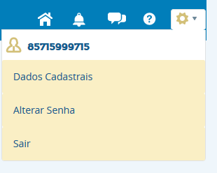 P á g i n a 29 2.5 Meus Dados Caso o usuário deseja realizar a atualização dos seus dados cadastrais do acesse a funcionalidade Dados disponível na barra superior do sistema.