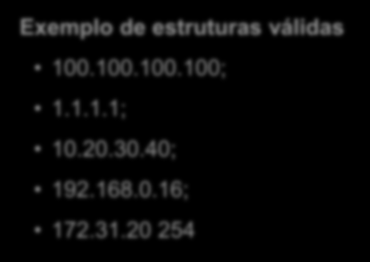 Estrutura do Endereço IPv4 A quantidade de endereços possíveis pode ser calculada de forma simples.