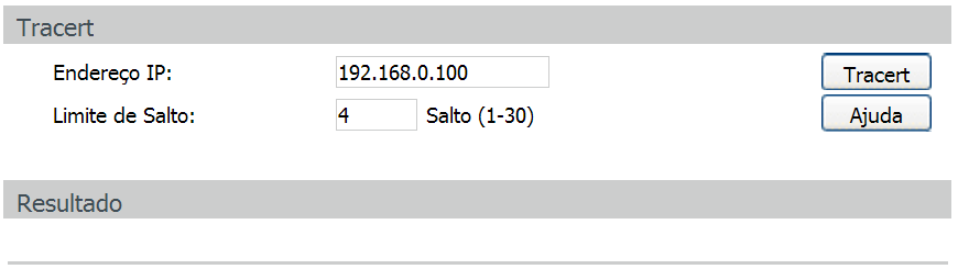 12.4. Diagnóstico Este switch oferece funções de teste de Ping e Tracert para um melhor diagnostico da rede.