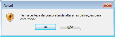 7. Clicar em OK para fechar a janela Definições de segurança 8. Clicar em Sim 9.