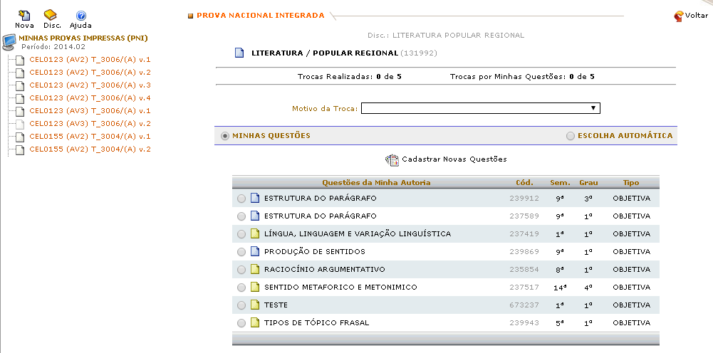 4. Geráçá o dá AV3 Ná AV3, até metade dás questo es que compo em á prová poderá o ser do áutor que á gerá (contabilizadas na contagem das dez trocas).