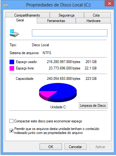 Verificação da Capacidade do HD no Windows 3.