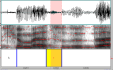 abaixo ilustra uma análise espectrográfica de um fonema plosivo e a medida de VOT correspondente, utilizando-se o software Praat 3. Figura 1.