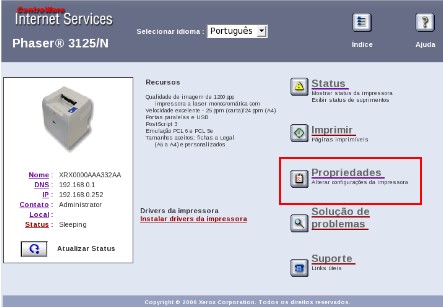 Clique no botão Propriedades (terceiro ítem), como mostra